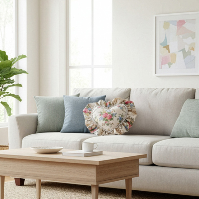 ハートクッション　ローズガーデン