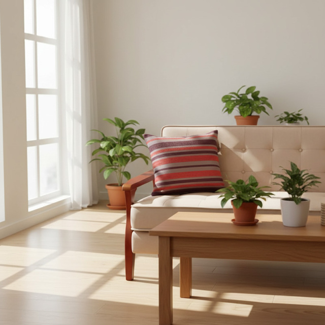 クッションカバー シュニール ボーダー