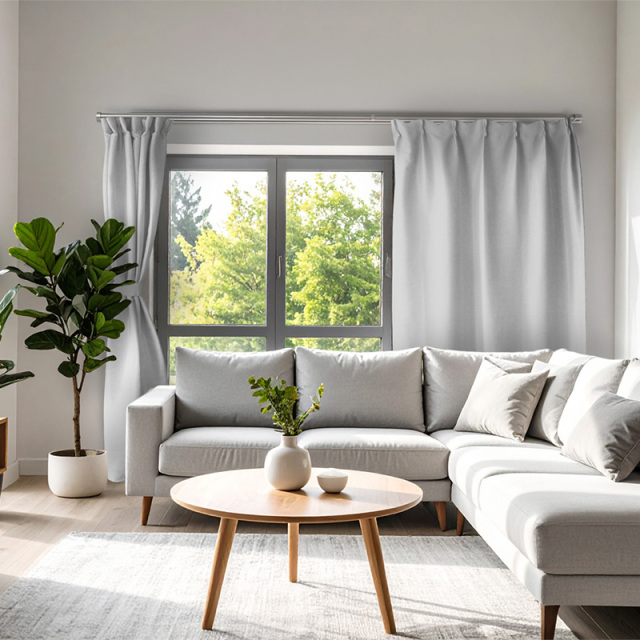 HACHIYA防炎遮光2級ドレープカーテン 無地