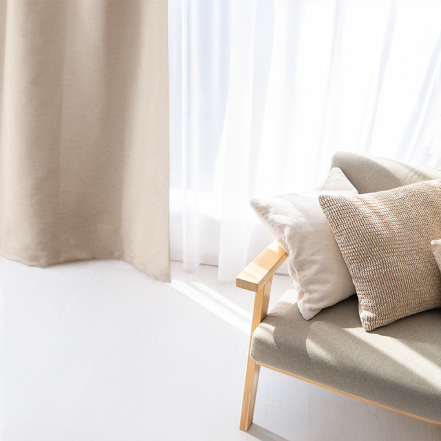 HACHIYA防炎遮光2級ドレープカーテン 無地